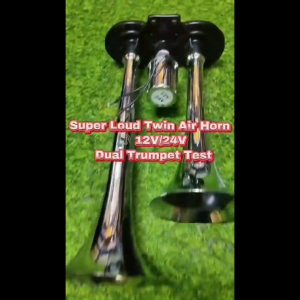 12V/24V Universal Twin Air Horn Double Trumpet Heavy Duty Horn for Lorry Truck Bus Isuzu Hino Volvo Scania MAN