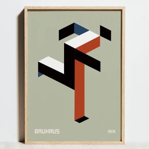 BILIBILI | Trang Trí Nhà Hiện Đại Hình Học Phong Trào Bauhaus Nghệ Thuật Treo Tường Trừu Tượng Tranh Canvas Phong Cách Tối Giản Không Khung Hình Chữ Nhật Dọc