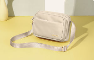 GOLF QUALITY Ladies Cross Shoulder Bag Small Slingbag for Women Nylon Crossbody Bags 2025 Waterproof Multi Pocket Fashion Handphone Pouch Sling Lightweight Black Apricot