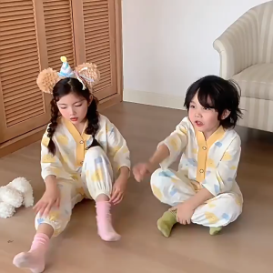 1 - 8 Tahun Setelan Baju Tidur Anak Premium Katun Kartun Pola Lucu Piyama Anak Kaos Button Lengan Panjang Anak Perempuan Celana Panjang Anak Laki Laki Jogger Pants Kids Piyama Atasan Bayi Fashion Import Korean Style Ready Stock 2 3 4 5 6 7 Tahun