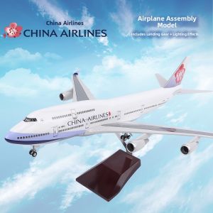JIZHICHEN | Lights Included Boeing B747 Model Airplane Collectible Display