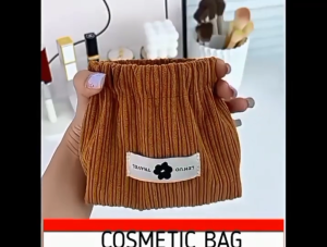 Pouch Mini Dompet Solid Color Corduroy Lipstick Koin Kabel Serbaguna Tas Makeup Corduroy Mini Multifungsi