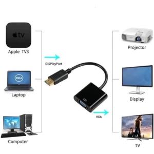 Cáp Chuyển Đổi DisplayPort (DP) Nam Sang VGA Nữ Cho Máy Tính Để Bàn Máy Tính Xách Tay Màn Hình Máy Tính Máy Chiếu Bộ Chuyển Đổi Video HDTV