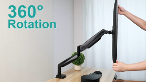 Robotic Arm Stand Monitor Bracket Arm Verge Gas Spring Monitor Desk Mount Full Motion Swivel Monitor ArmAluminum Alloy,VESA Stand with C Clamp Grommet Mounting