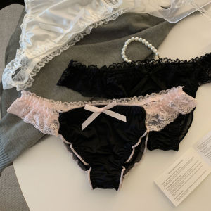 สตรีกางเกงเอวต่ําลูกไม้RuffleซาตินกางเกงBreathableตาข่ายHollow Outชุดชั้นในเซ็กซี่กางเกงสําหรับสาวหวานชุดชั้นใน