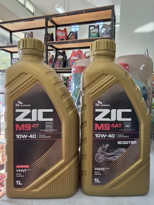 น้ำมันเครื่อง ZIC M9 10W-40 1ลิตร (มอไซด์) สังเคราะห์100%