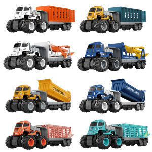 【WJ】New alloy engineering vehicle toy childrens large dumper inertial excavator toy car