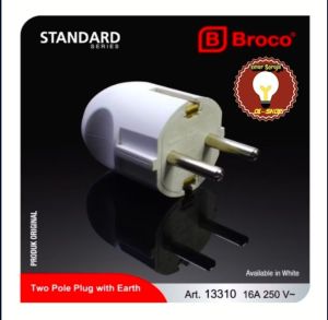 BROCO 13310 STD 2-Pole Plug / Colokan Listrik Arde 16A 250V