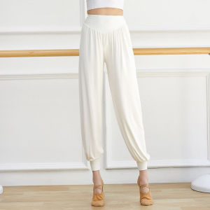 Black High-Waist Trousers Modal Dance Practice Pants Womens Modern Dance Classical Dance Clothes Elastic Waistband