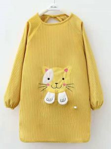 Thickened Long Sleeve Childrens down Jacket Autumn Winter Waterproof Dirty-resistant Cartoon Apron Style Kids Outerwear