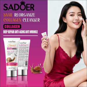 SADOER Facial Wash Siput & Collagen 100g - Pembersih Wajah Melembabkan & Mencerahkan untuk Semua Jenis Kulit