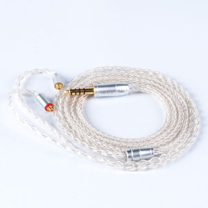 Kbear | KBEAR 8 Core Upgraded Silver Wired Earphone Cable 2PIN/MMCX/QDC Gaming Headphones Earbuds Headset KBEAR KS1 KS2 TRI Meteor IEMs