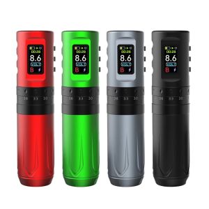 INKONE TROX Adjustable Cartridge Depth Multifunctional Tattoo Machine Jump Start HD Large Screen Battery 2..4-4.2mm Adjustable Stroke Length Wireless Tattoo Rotary Pen Machine