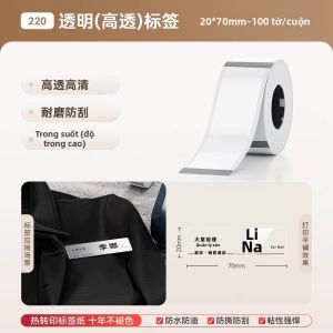 Giấy In Chuyển Nhiệt Tự Dính Niimbot M2/M3 Nhãn Trong Suốt Nhãn Trong Suốt Chống Nước Chống Rách Nhãn Dán Niêm Phong Trong Suốt Cho Thương Mại Điện Tử