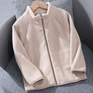 Kids Polar Fleece Jacket Autumn and Winter Girl Warm Velvet Padded Thickened Boys Tops Baby Girl Fleece Cardigan