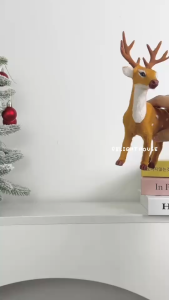 โมเดลกวาง กวางเรนเดียร์ตกแต่งคริสต์มาส (มี 2 ขนาด 15-20 cm) ตกแต่งบ้าน มินิมอล พร็อพถ่ายรูป Cristmas