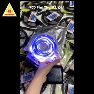 Đèn LED 5m 5050 RGB 16 triệu màu dùng App điện thoại remote nháy theo nhạc decor phòng ngủ phòng làm việc