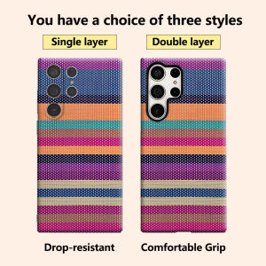 colorful woven stripe Luxury Fashion Full Lens Protective Case for Samsung Galaxy S26 S25 S24 A56 A36 Plus Ultra