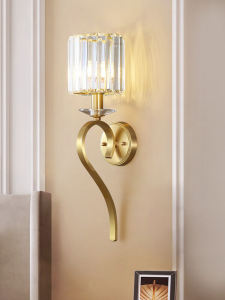 Elegant French Style Bedroom Wall Lamp Full Copper Crystal Master Bedroom Headboard Light European Style New Model Lighting