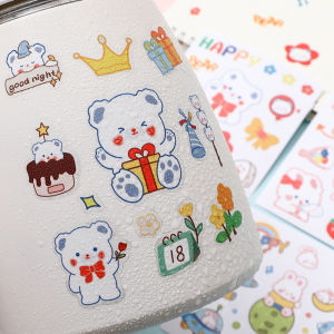Nhãn dán Nhật Ký cốc chân không trong suốt dễ thương không thấm nước đề can hoạt hình