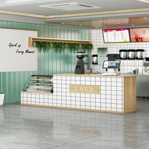Milk Tea Shop Bar Counter Cashier Reception Table Minimalist Modern Cake Shop Commercial Baking Shop Bar Counter Reception Desk