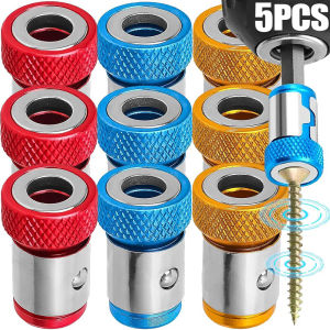 5Pcs Electric Phillips Magnetic Rings Screwdriver Bit Holder 6.35mm Universal Alloy Anti-corrosion Strong Magnetizer Power Hand Tools