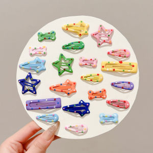 กิ๊บติดผมลายจุดดาวน่ารักสไตล์เกาหลี 10 ชิ้นสำหรับเด็กผู้หญิง