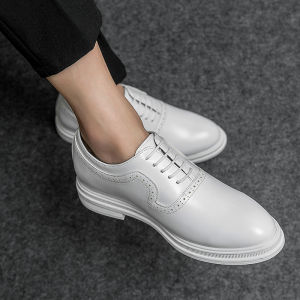 Mens Brogue Shoes Floral Carving Business Casual British Style Increased Height 6cm Wedding Shoes Suitable for All Seasons