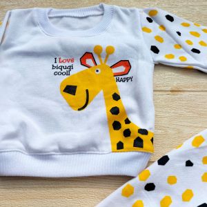 Setelan Baju Bayi Jogger 3-12 bulan Motif Jerapah Lucu Kekinian - Juragan Lebak