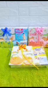 kembarshop- [SUPER MURAH!] Hampers Baby Gift Kado Lahiran Bayi Newborn Diapers Cotton Buds FREE UCAPAN