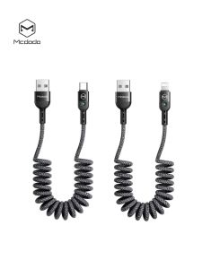 Mcdodo สายชาร์จไอโพน สายชาร์จเร็ว USB to Lightning 2A สายชาร์จสปริง ยืดหดได้ สัญญาณไฟ LED สายชาร์จในรถยนต์ สายชาร์จเร็ว ยืดสุดยาว 1.8 เมตร