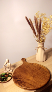 Tectona Furniture Authentic Teakwood Round Cheese Platter / Fruit Platter / Bread Platter / Pizza Platter