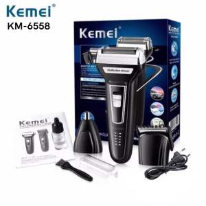 Paling Lakuu!!!! Kemei KM-6558 Grooming Alat Cukur 3 in 1 Hair Clipper Shaver Pencukur Bulu Hidung Jenggot Kumis Rambut Bisa COD