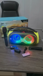 Audiobop Double 4 Portable Bluetooth Karaoke Speaker with Wireless MIC and AUX USB/ SD Card FM Radio Wireless Bluetooth Speaker