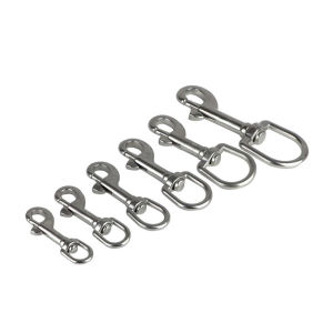 316 Stainless Steel Swivel Eye Bolt Snap HookSingle Ended Trigger Snap Clips for Diving/Pet Leash/Key Chain/Flag/Clothes Line