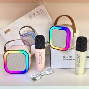 Bluetooth speaker karaoke microphone K12 Mini karaoke Bluetooth speaker with microphone wireless Large speaker capacity super standard bass karaoke Bluetooth speaker capacity