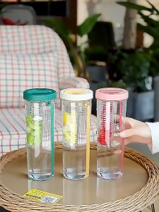 Eatkit Botol Minum Infused Water 720ml Dengan Sedotan Lipat Tumbler Minuman Buah Segar