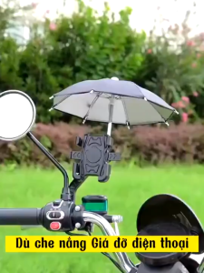 Giá Đỡ Điện Thoại Grab Gắn Xe Máy có ô dù che mưa che nắng Chống Cướp Cực Chắc Chắn Hot 2025