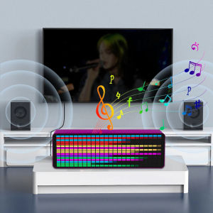 LED Music Spectrum Rhythm Display RGB Light Electronic Clock Voice Activated Car Audio Level Indicator VU Meter Atmosphere Lamp