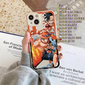 🥰💕COD + FreeShipping🥰💕อะนิเมะเรื่องวันพีชการ์ตูนที่สต็อก Luffy Zoro เคสโทรศัพท์ซิลิโคนขอบตรงสำหรับ Redmi 9A 9AT 9C 9C NFC 9T 9 8A ดูอัลโปร10A 12C 13C K40-K40โปร