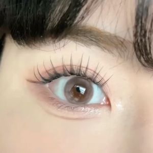 super big eyesคอนแทคเลนส์ขายดี รุ่น Sweet Roiki Brown เลนส์ขยาย เปลี่ยนรายเดือน - 14.2mm Eye Lens