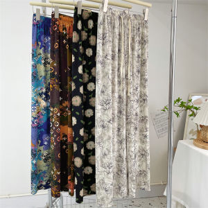 Yolo Apricot quần ống rộng Cho Phụ Nữ Mùa Hè Mới ống đứng dáng rộng Ống eo cao Treo Lên In Hẹp Giản Dị quần dài