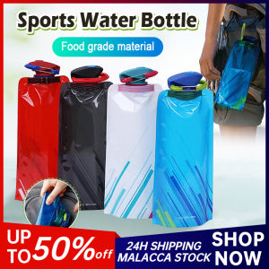 Foldable Sports Water Bottles 700ml Folding Drink Water Pouch Kettle Hiking Camping Soft Flask Outdoor Easy Carry Riding Water Bag