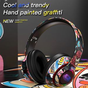 Zeallion Glowing Bluetooth Headphones Graffiti Wireless Earphones Noise Reduction Headsets Super HiFi Deep Bass Headphones