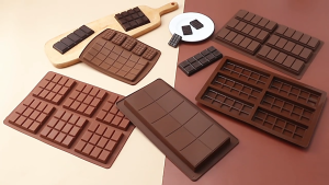[SG Ready Stock] Chocolate Mold Grid Chocolate Mold Rectangular Shaped Silicone Non-Stick Waffles Cheesecake Dessert Mold DIY Nice chocolate