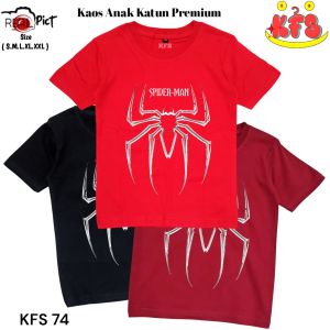 KFS 74 Kaos Anak Laba Spiderman Keren Katun 30 1 sampai 13 Tahun