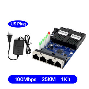BYXGD Fiber Media Converter 2F4E BIDI Single Gigabit/100Mbps Plug Play For CCTV Surveillance FTTH Industrial Network IP Camera