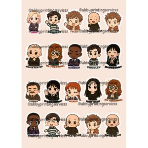 Wednesday Adams Sticker Paper Sticker A4 Size machine cut