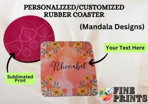 Personalized/Customized Rubber Coaster (Mandala Design)