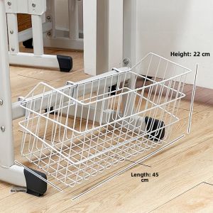 No-Drill Desk underneath Storage Rack Classroom Side Book Bag Cup Organizer Iron Material Heavy Duty Wall Mounted Shelf